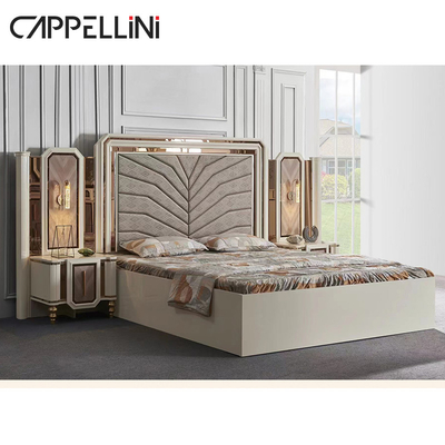 Мебель спальни Villia роскошная устанавливает прочную обитую деревянную кровать