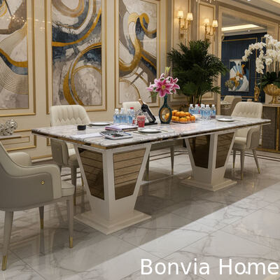 Современный роскошный деревянный обеденный стол на 6 персон, прямоугольный, для дома и ресторана, полный комплект мебели для столовой