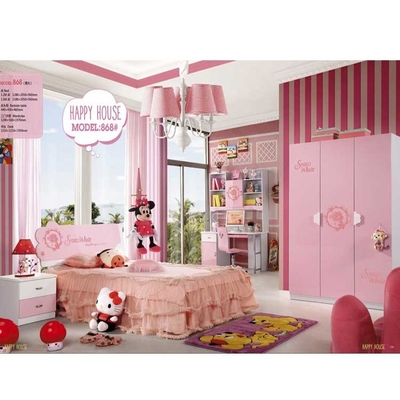 Принцесса Ребенк Мебель 5pcs наборов спальни детей Cappellini розовая белая