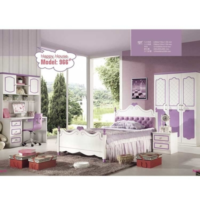 Светлый - пурпурная мебель спальни PU MDF твердая деревянная устанавливает для девушек