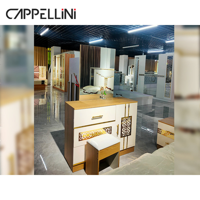 Материал PU MDF роскошной современной древесины королевской кровати двойника короля Размера кожаный