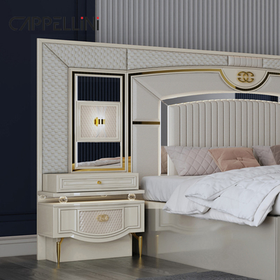 Высококачественная современная двухкожаная королевская кровать Mdf рама роскошный полный королевский размер деревянный дом полная мебель спальные комплекты