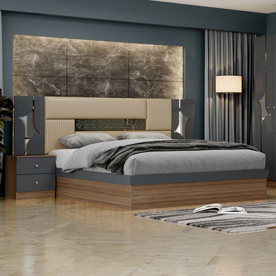 Оптовая Низкая цена Турецкая двойная королевская спальня Домашняя деревянная рама Mdf современный роскошный полноразмерный набор мебели спальни