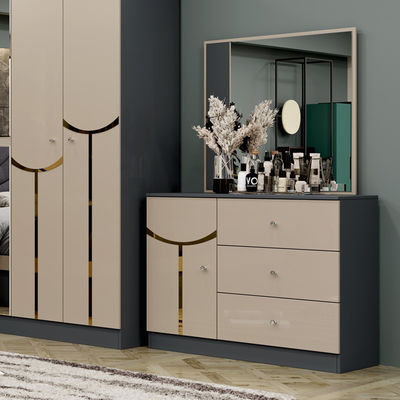 Оптовая продажа Дешевая роскошная деревянная рама Двойная королевская большая кровать современный дом Турецкий деревянный МДФ полный спальный комплект Мебель