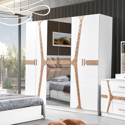 Турецкий роскошный стиль Деревянный рамок Королевского размера Кровать Led Headboard Modern Classic Full Home Деревянные спальные комплекты Мебель