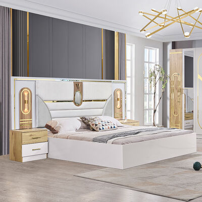 Foshan Wholesale King Size Bedroom Sets Furniture Wood Double Bed Modern Luxury Wooden Frame Full Home Bedroom Furniture Set