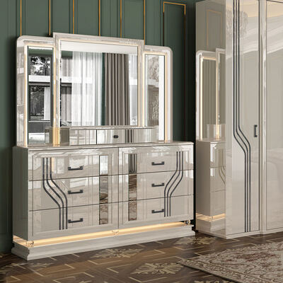 Современная комната для взрослых в турецком стиле, двухспальная квартира, дом, хранилище, деревянная рама, роскошный королевский размер, полный набор мебели.