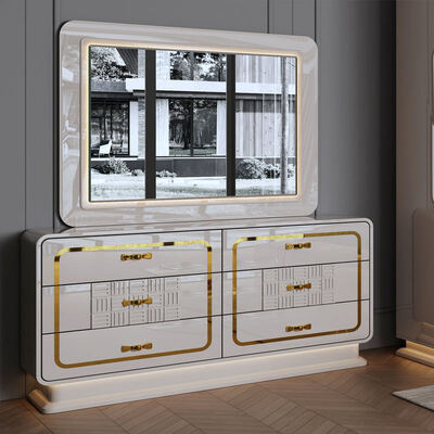 Современный роскошный королевский полный спальный набор Деревянный королевский размер Спальная комната Домашняя комната Двойная деревянная рама Спальная мебель набор