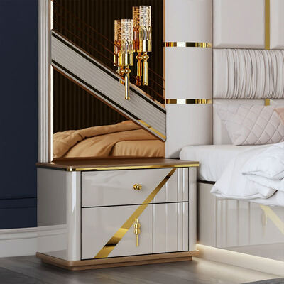 Оптовая торговля турецкой комплектацией роскошных спальных комнат Домашнее хранилище Двухместная комната Деревянная рама Королевский размер Современная мебель спальни