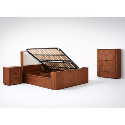 Современный массивный деревянный королевский размер спальный комплект двуспальная спальня мастер-комната дом Хранилище Деревянный каркас полный роскошный спальный комплект мебели