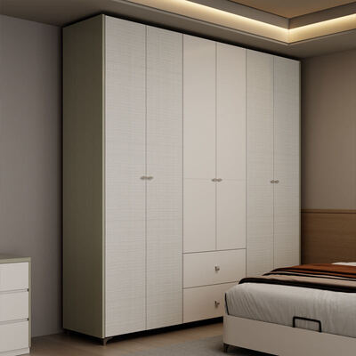 Современный роскошный деревянный спальный комплект Мебель с кладовкой, освещенная головная панель и простая сборка для дома