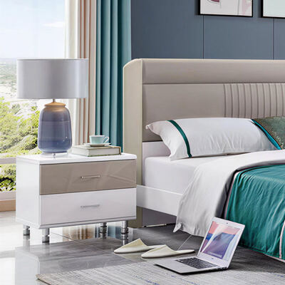 Деревянный спальный набор Королевский размер Хранилище Минимализм Уютный Высокое качество Современная роскошная мебель Спальная комната