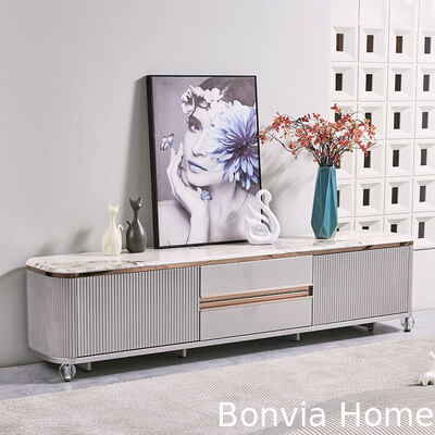 Современный дизайнерский роскошный деревянный ТВ-тумба для дома, мебель с ящиками, мраморная столешница из сланца, большой длинный деревянный шкаф для гостиной