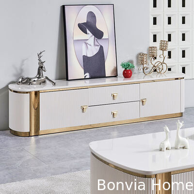 Современный роскошный деревянный телевизор и кофейный столик Мебель Большое хранилище Дом Белый центр Деревянная гостиная Кофейный стол