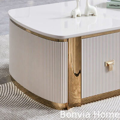 Современный роскошный деревянный телевизор и кофейный столик Мебель Большое хранилище Дом Белый центр Деревянная гостиная Кофейный стол