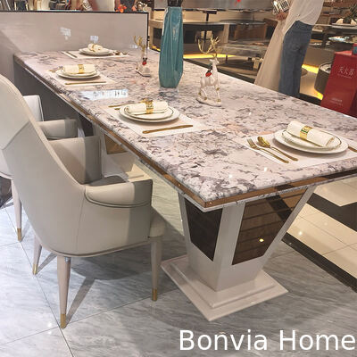 Современный роскошный деревянный обеденный стол на 6 персон, прямоугольный, для дома и ресторана, полный комплект мебели для столовой