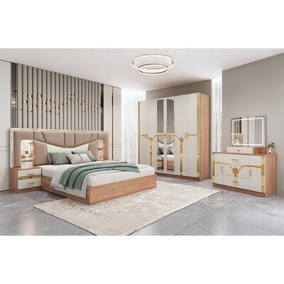 Meuble De Chambre Современный комплект мебели для спальни Кровать королевского размера с деревянным каркасом Роскошный дом Полный комплект турецкой мебели Спальные гарнитуры