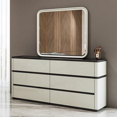 Комплект роскошных спальных гарнитуров Chambre a Coucher с подсветкой, изголовьем, кроватью размера «king-size», деревянным каркасом, двуспальной современной мебелью для спальни