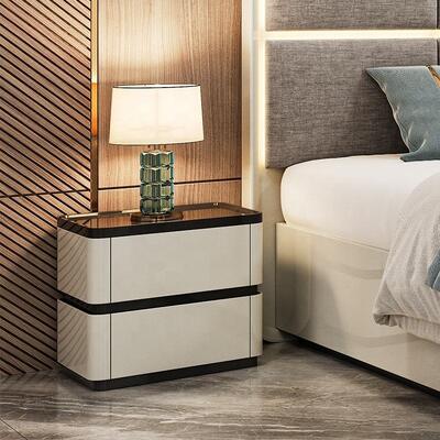Комплект роскошных спальных гарнитуров Chambre a Coucher с подсветкой, изголовьем, кроватью размера «king-size», деревянным каркасом, двуспальной современной мебелью для спальни