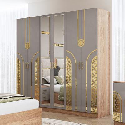 Chambre a Coucher Комплекс турецких спальных комнат King Size Спальная комната Двойная деревянная рама Дешевый роскошный современный спальный мебель