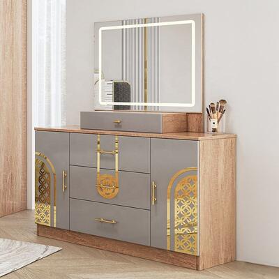 Chambre a Coucher Комплекс турецких спальных комнат King Size Спальная комната Двойная деревянная рама Дешевый роскошный современный спальный мебель