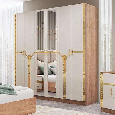 Meuble De Chambre Современный комплект мебели для спальни Кровать королевского размера с деревянным каркасом Роскошный дом Полный комплект турецкой мебели Спальные гарнитуры