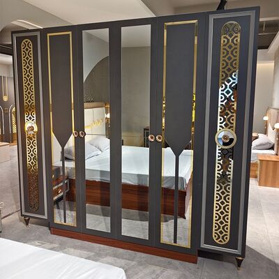 Фошань оптом роскошный полный спальный комплект 5 штук King Size Bed Suite Деревянная рама турецкая современная мебель спальни комплект