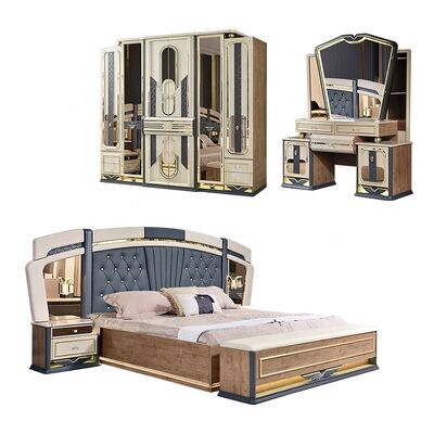 Комплект мебели для спальни Chambre a Coucher De Luxe с кроватью размера «king-size» для дома, двойной деревянный каркас, современный роскошный комплект мебели для спальни