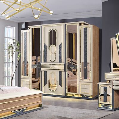 Комплект мебели для спальни Chambre a Coucher De Luxe с кроватью размера «king-size» для дома, двойной деревянный каркас, современный роскошный комплект мебели для спальни