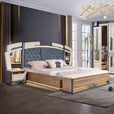 Комплект мебели для спальни Chambre a Coucher De Luxe с кроватью размера «king-size» для дома, двойной деревянный каркас, современный роскошный комплект мебели для спальни