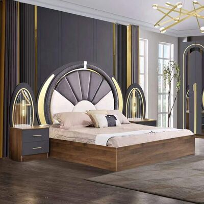 Турецкий стиль спальный гарнитур роскошная кровать king size для главной спальни деревянная рама современный полный комплект мебели для спальни