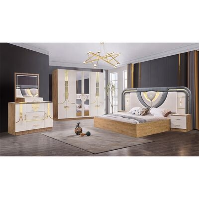 Ensemble Lit Armoire Et Coiffeuse Турецкая мебель Спальная комната Luxury King Size Спальная комната Деревянная современная спальная мебель