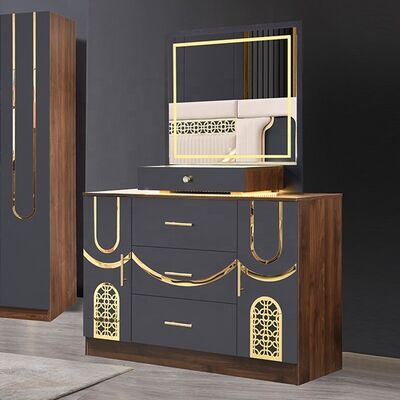 2026 Turkey Style Luxury Bedroom Set King Size Bed Suite Master Room Деревянный каркас Дешевый оптовый современный спальный мебельный набор