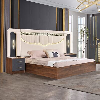 2026 Turkey Style Luxury Bedroom Set King Size Bed Suite Master Room Деревянный каркас Дешевый оптовый современный спальный мебельный набор