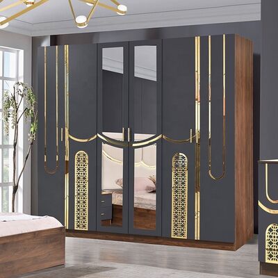 2026 Turkey Style Luxury Bedroom Set King Size Bed Suite Master Room Деревянный каркас Дешевый оптовый современный спальный мебельный набор