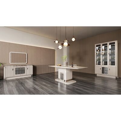 Ensembles De Salle a Manger Complete Dining Room Furniture Home Wooden Modern Luxury Sideboard Wine Cabinet Dining Table Set